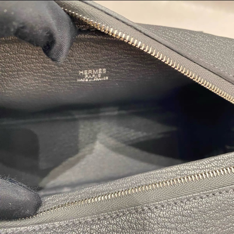 k刻2825 🩷Hermes愛馬仕mini plume20銀扣石板灰羽毛包手提包-1