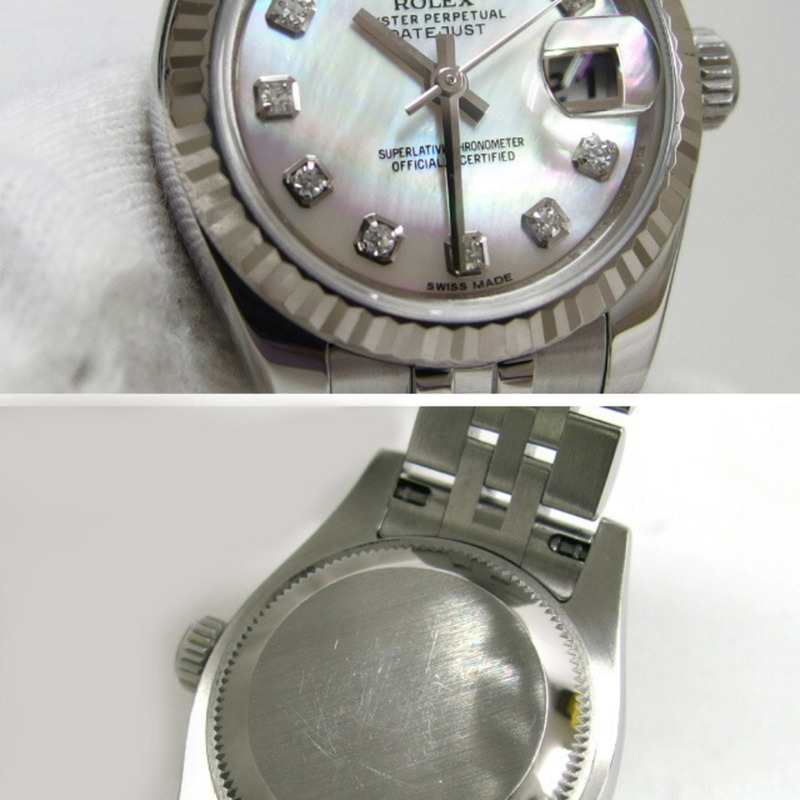 勞力士 Datejust 黑色貝殼 10P 鑽石女士手錶-3