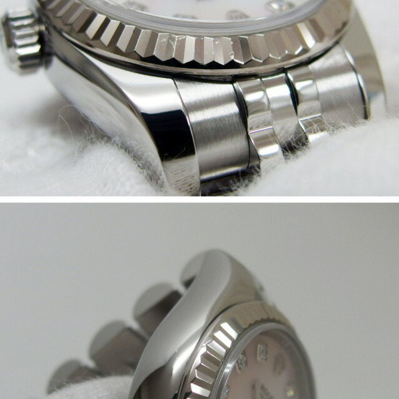 勞力士 Datejust 黑色貝殼 10P 鑽石女士手錶-5