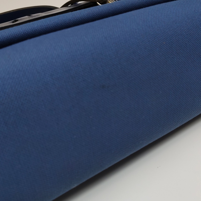 Hermes Herbag31單肩包Hunter牛皮帆布銀扣 73寶石藍7E明藍色C刻-28