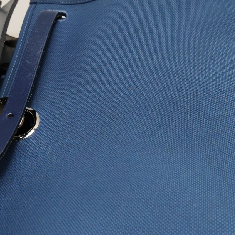 Hermes Herbag31單肩包Hunter牛皮帆布銀扣 73寶石藍7E明藍色C刻-29