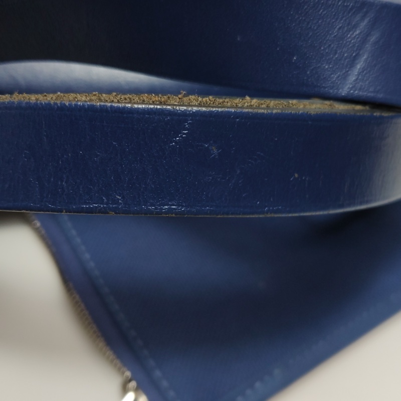 Hermes Herbag31單肩包Hunter牛皮帆布銀扣 73寶石藍7E明藍色C刻-10