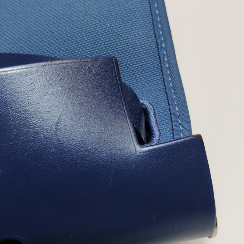 Hermes Herbag31單肩包Hunter牛皮帆布銀扣 73寶石藍7E明藍色C刻-12