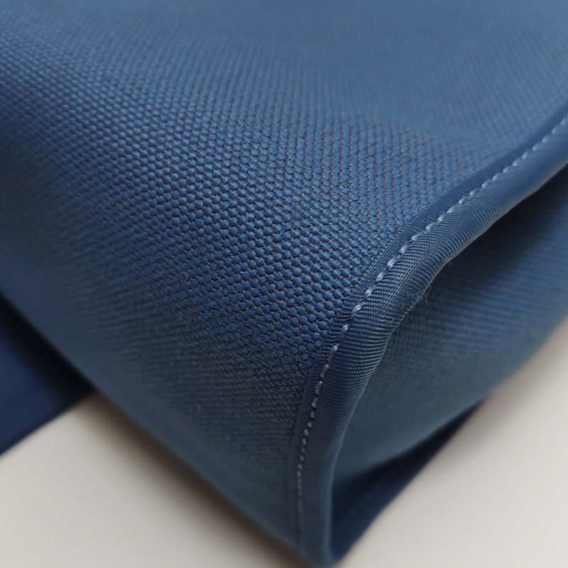 Hermes Herbag31單肩包Hunter牛皮帆布銀扣 73寶石藍7E明藍色C刻-15