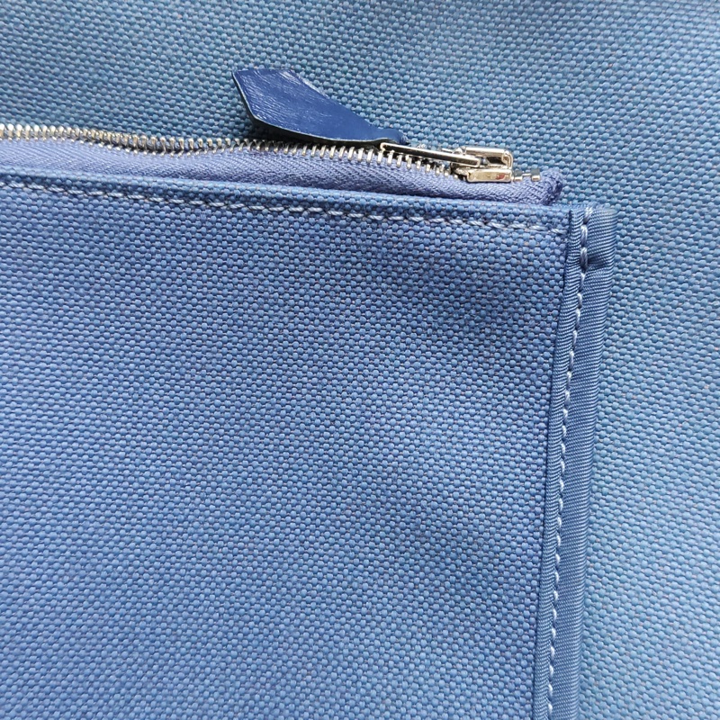 Hermes Herbag31單肩包Hunter牛皮帆布銀扣 73寶石藍7E明藍色C刻-26