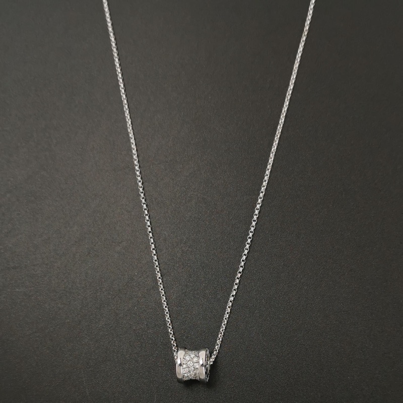 Bvlgari B.Zero118K白金鑽石螺旋造型項鍊-4