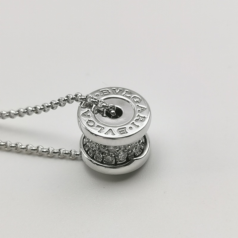 Bvlgari B.Zero118K白金鑽石螺旋造型項鍊-5