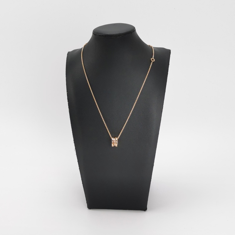 Bvlgari B.Zero118K玫瑰金螺旋造型項鍊-1