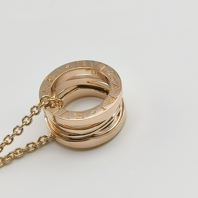Bvlgari B.Zero118K玫瑰金螺旋造型項鍊-5