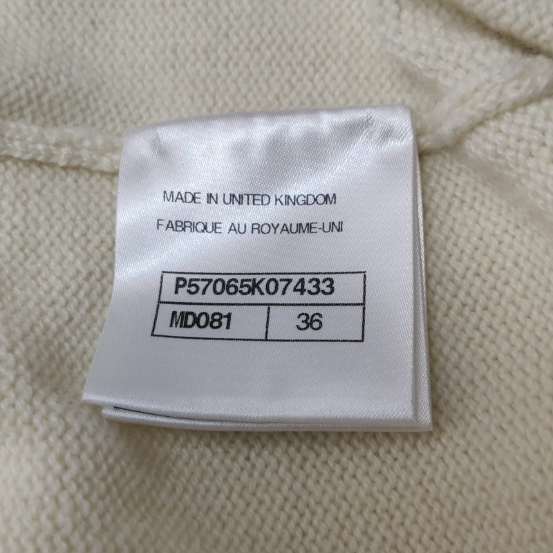 Chanel 羊絨混紡拼色長袖針織衫36碼-7