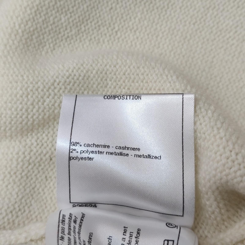 Chanel 羊絨混紡拼色長袖針織衫36碼-8