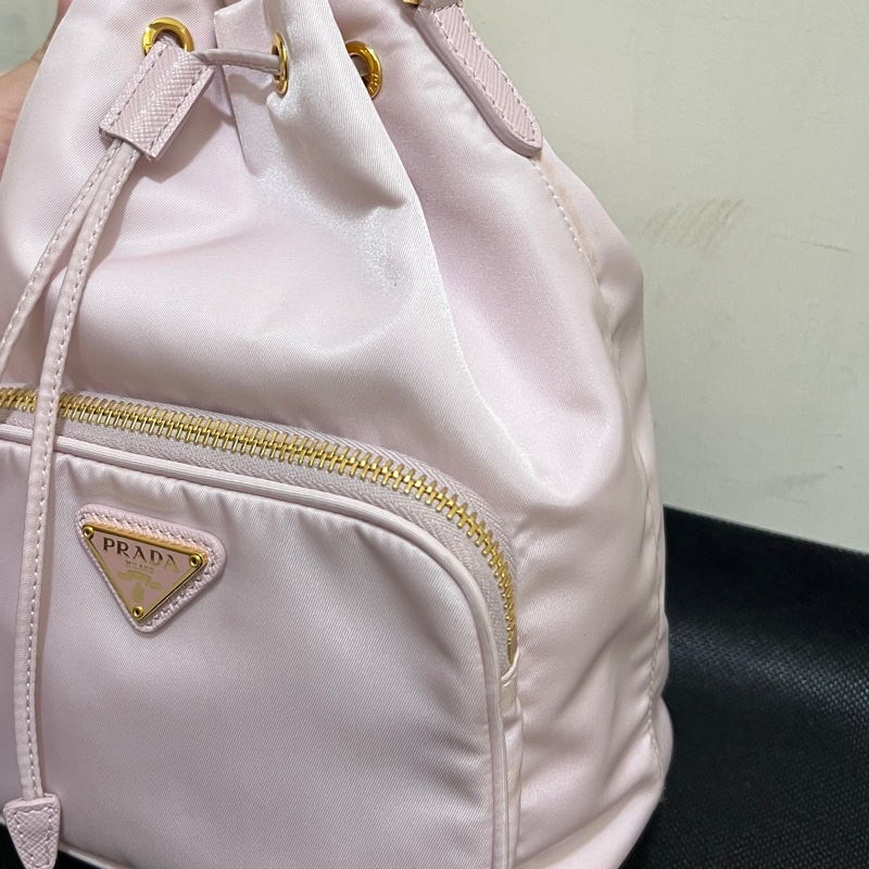 Prada 粉色兩用水桶包-1