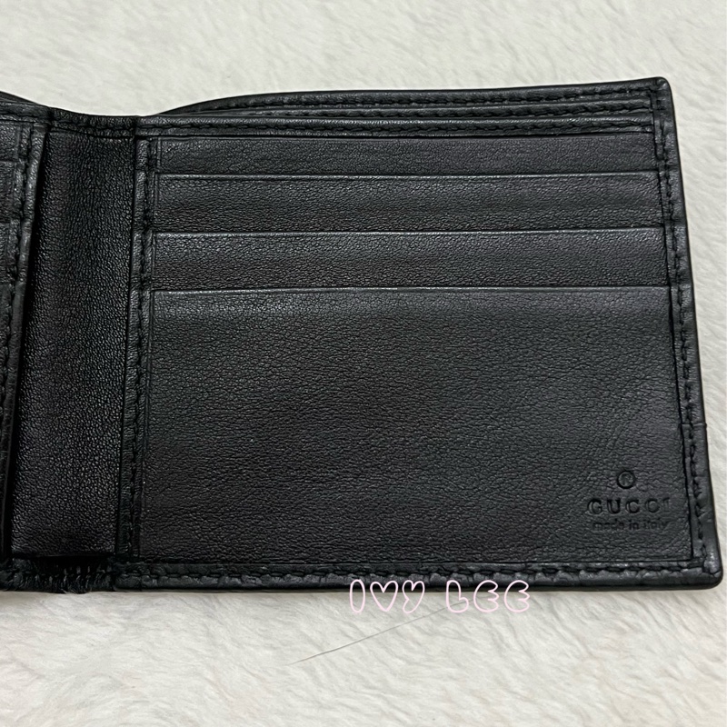 Gucci Micro Guccissima 經典黑 雙折皮夾 256408 短夾 正品 二手精品-16
