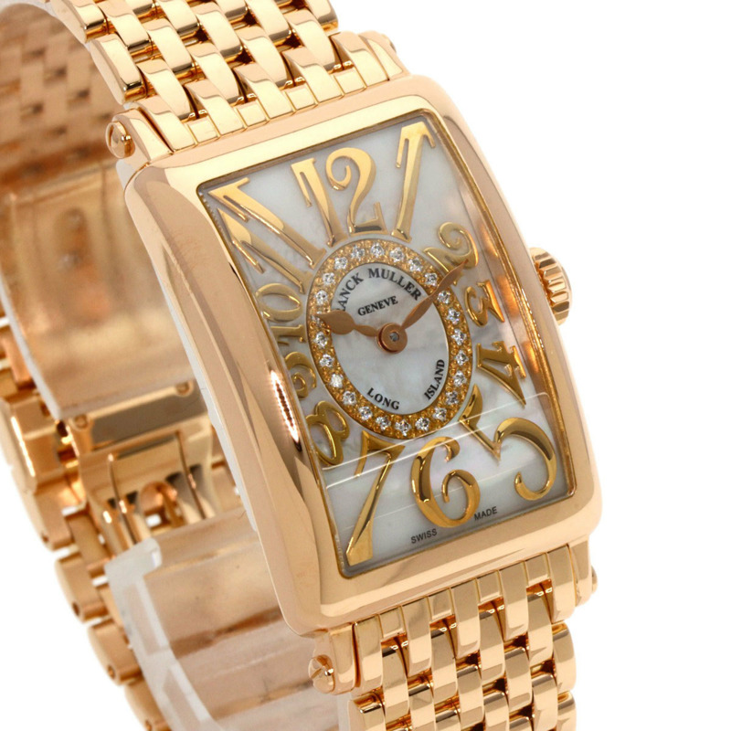 Franck Muller 902QZRELMOP CD1R 長島鑽石珍珠母貝腕錶(18K 玫瑰金/18KPG)女士腕錶-3