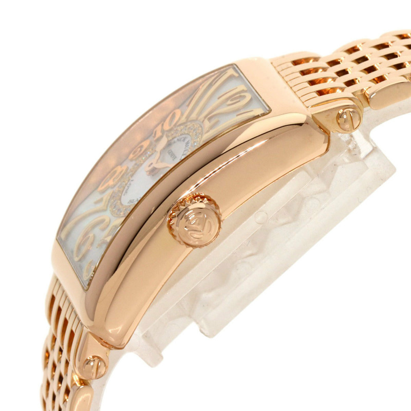 Franck Muller 902QZRELMOP CD1R 長島鑽石珍珠母貝腕錶(18K 玫瑰金/18KPG)女士腕錶-4