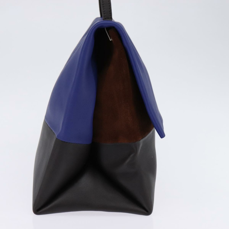 【日本直送】CELINE All Soft 皮革肩背包 藍色 黑色 銀色 正品 BA6374-2