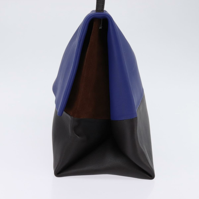 【日本直送】CELINE All Soft 皮革肩背包 藍色 黑色 銀色 正品 BA6374-3