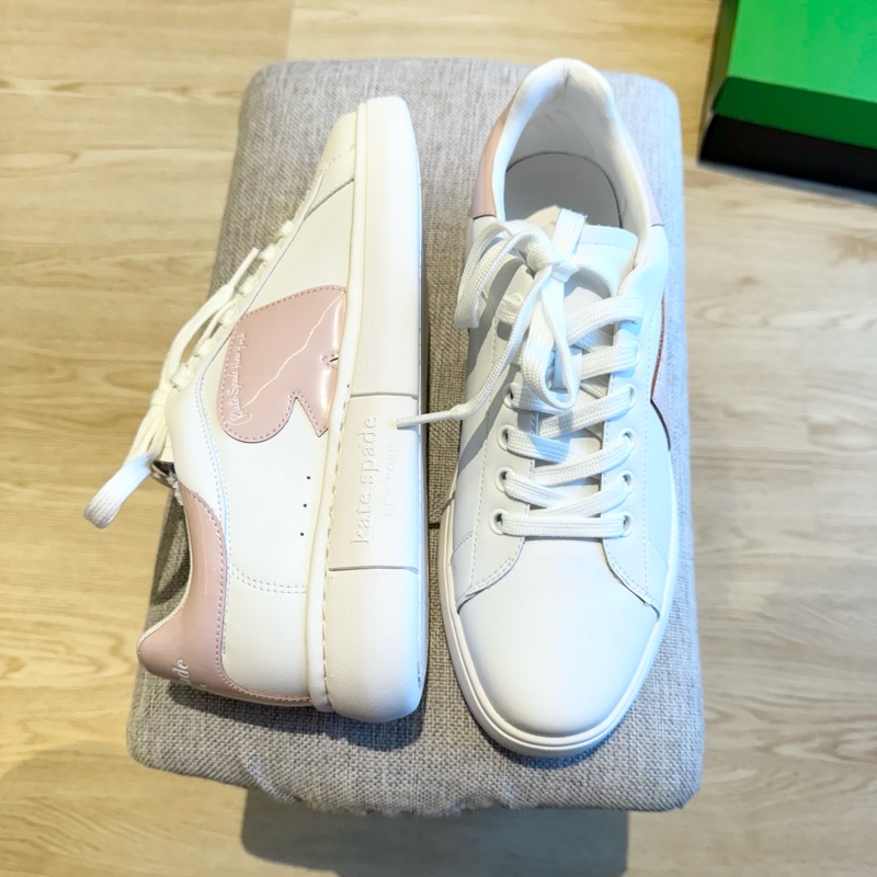 全新Kate Spade 粉色皮革小白鞋|實體店正品 👟-1