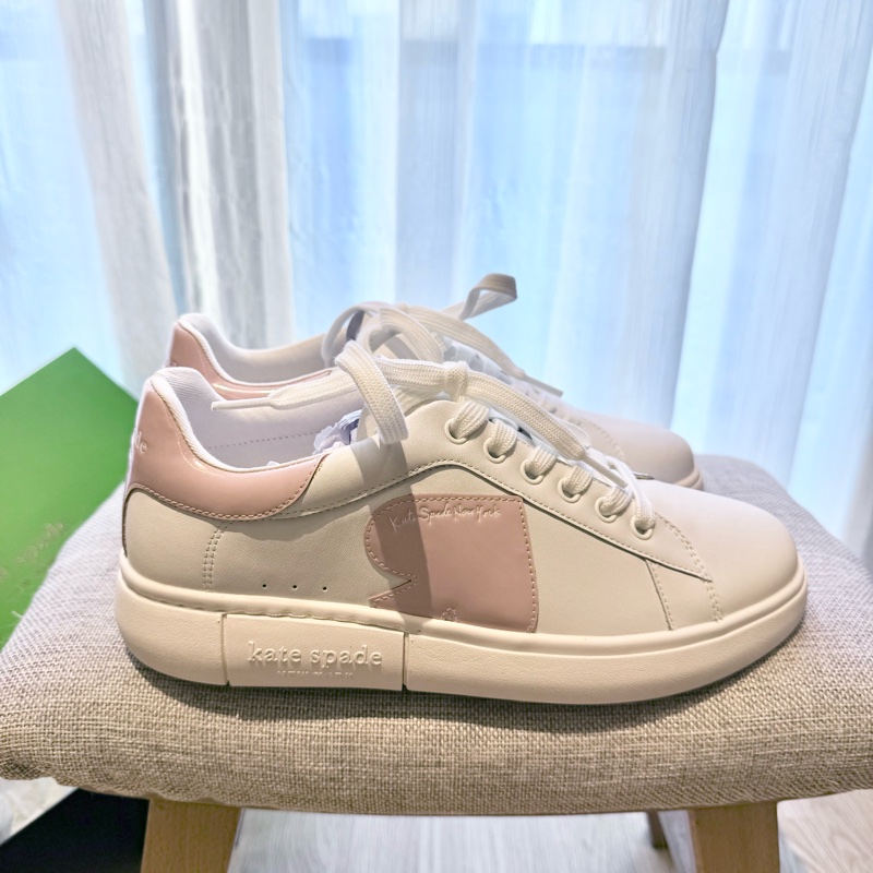 全新Kate Spade 粉色皮革小白鞋|實體店正品 👟-4