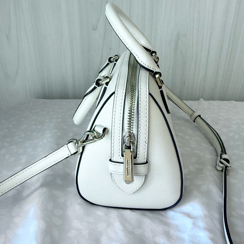 ✨ Kate Spade 真皮白色手提/斜背兩用波士頓包 ✨-3