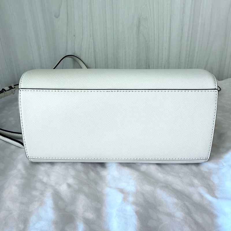 ✨ Kate Spade 真皮白色手提/斜背兩用波士頓包 ✨-4