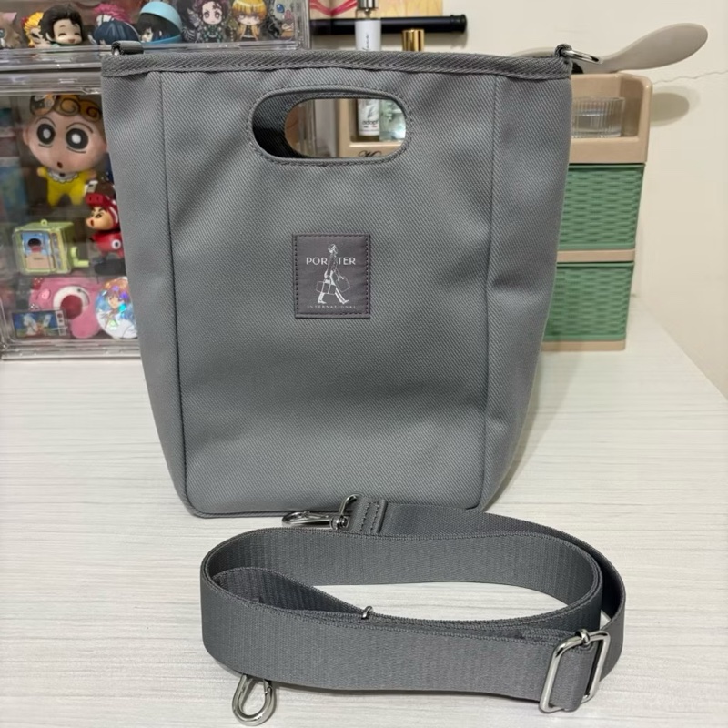 [買一送一］PORTER INTERNATIONAL - 玩味動心 PUNCH手提包 肩背包 側背包 單肩包 -灰-1