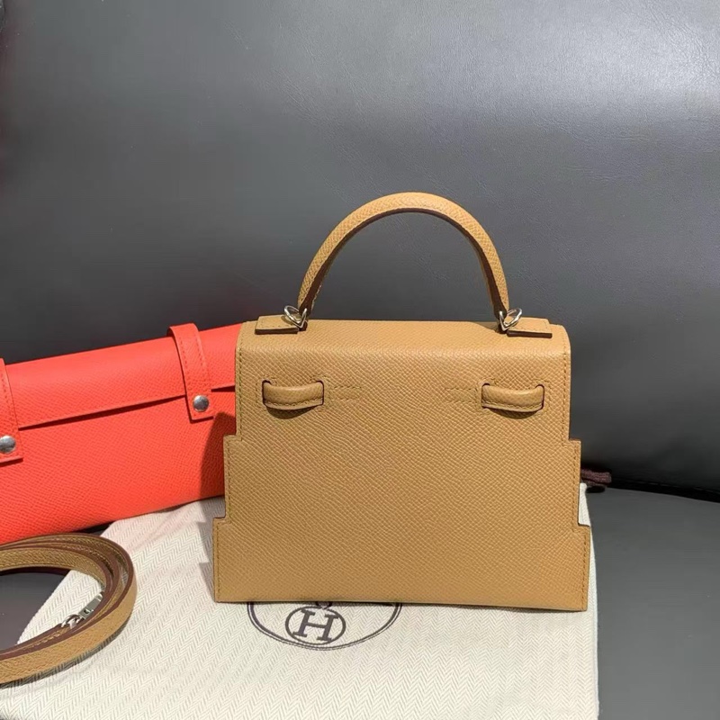 Hermes愛馬仕 Kelly Doll馬賽克娃娃，餅乾色拼德克薩斯粉 w刻-1