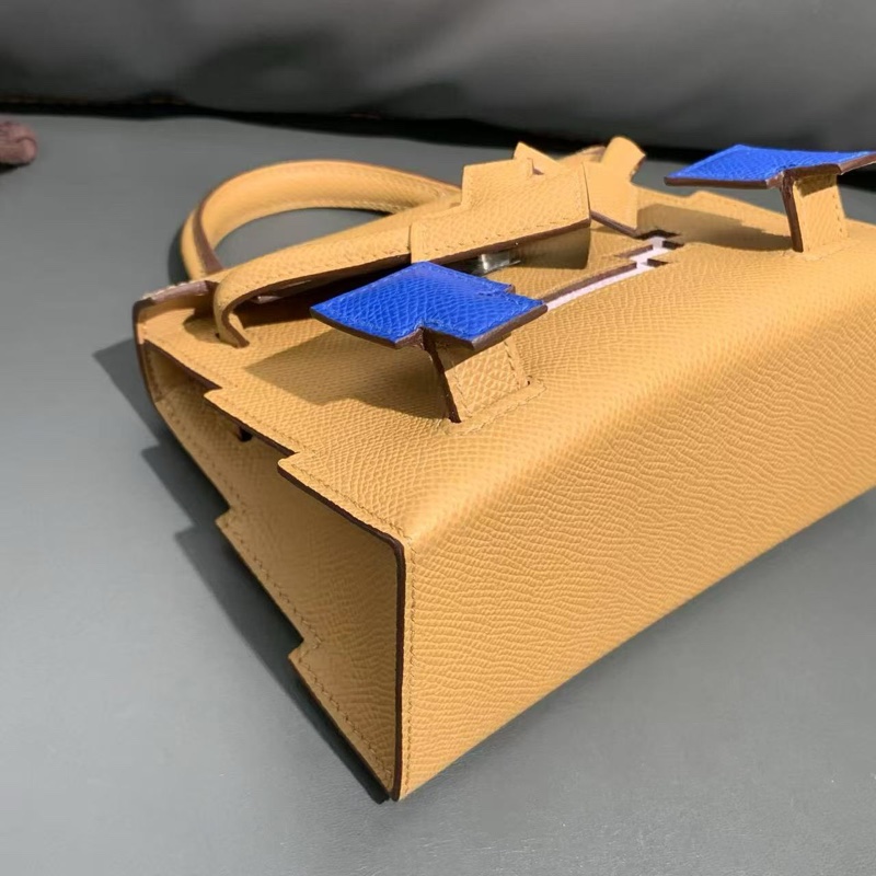 Hermes愛馬仕 Kelly Doll馬賽克娃娃，餅乾色拼德克薩斯粉 w刻-7