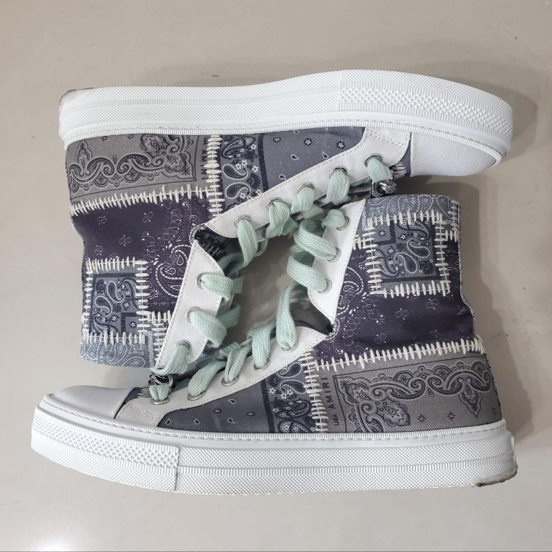 AMIRI 經典變形蟲拼接風高筒帆布鞋-1