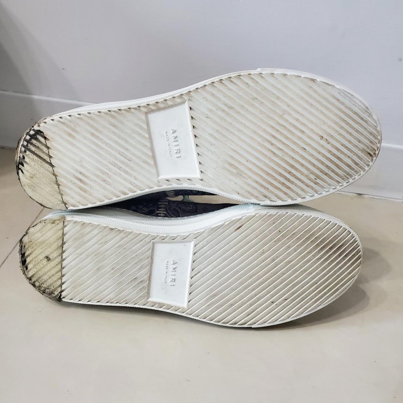 AMIRI 經典變形蟲拼接風高筒帆布鞋-4