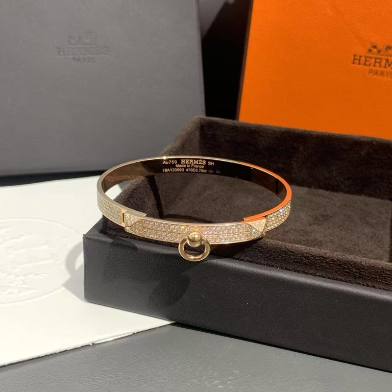 Hermes 愛馬仕 cdc 玫瑰金滿鑽手鐲 sh 小號,合適 15~16 手腕,2023 年購入-1