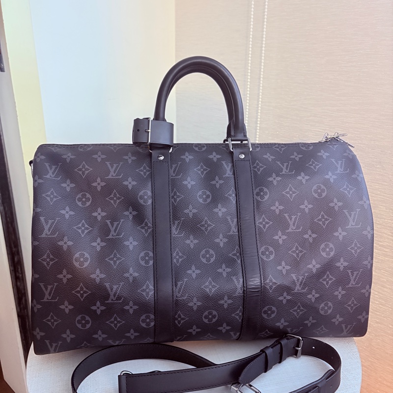 LV Keepall 45 黑灰-4