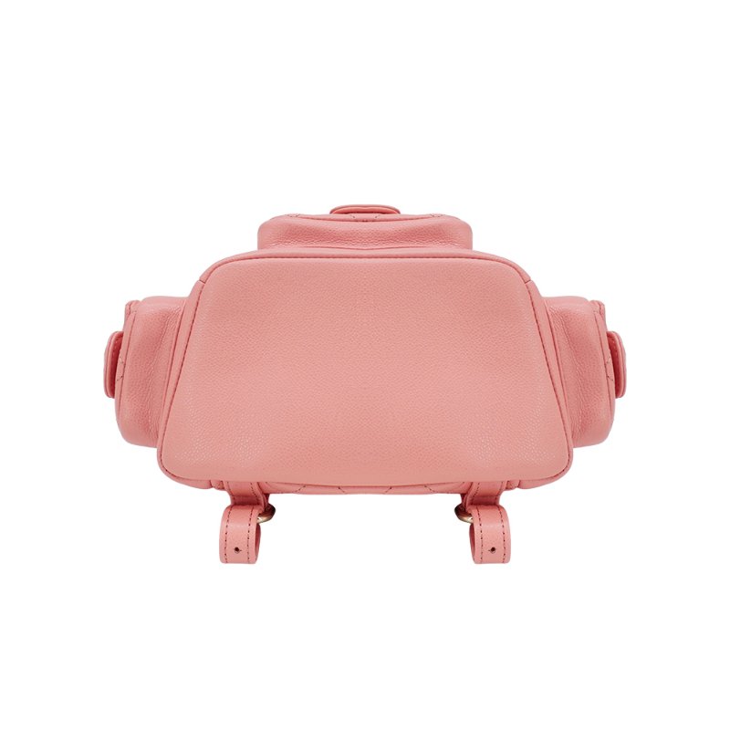 Chanel 展示品 Duma 粒紋小牛皮淡金釦後背包(AS4399-粉)-3