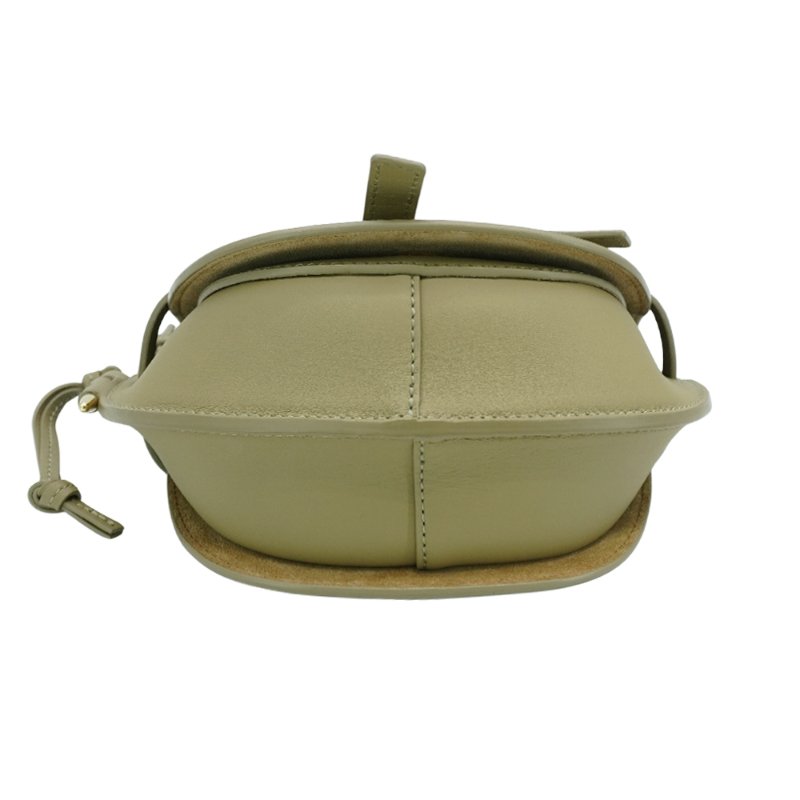 Loewe 展示品 Mini Gate Dual 柔軟小牛皮緹花雙層斜背包(黏土綠)-3