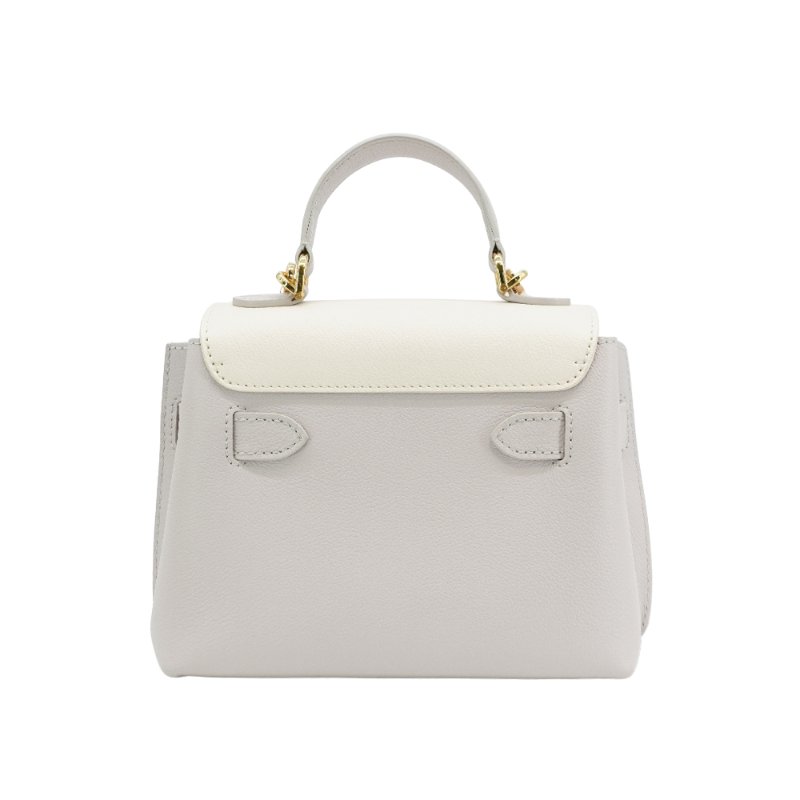 Louis Vuitton 展示品 LockMe Ever Mini 粒面牛皮手提斜背包(M23442-奶油/灰)-2