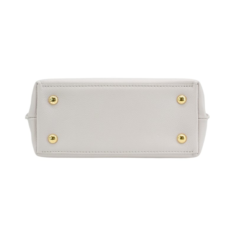 Louis Vuitton 展示品 LockMe Ever Mini 粒面牛皮手提斜背包(M23442-奶油/灰)-3