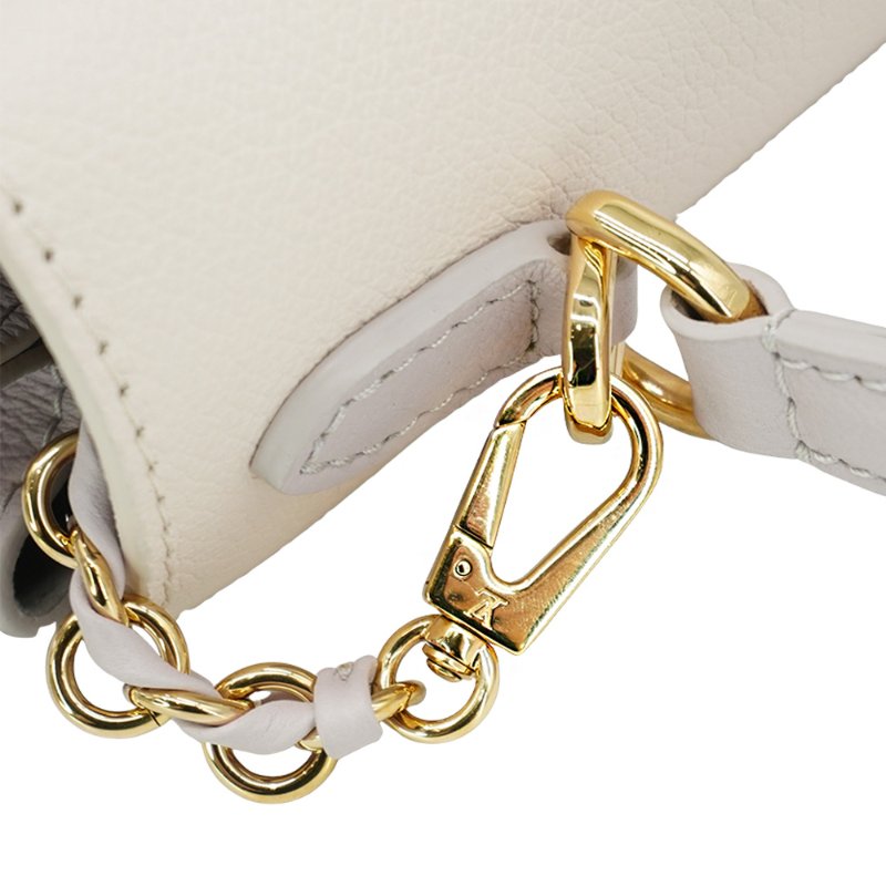 Louis Vuitton 展示品 LockMe Ever Mini 粒面牛皮手提斜背包(M23442-奶油/灰)-6