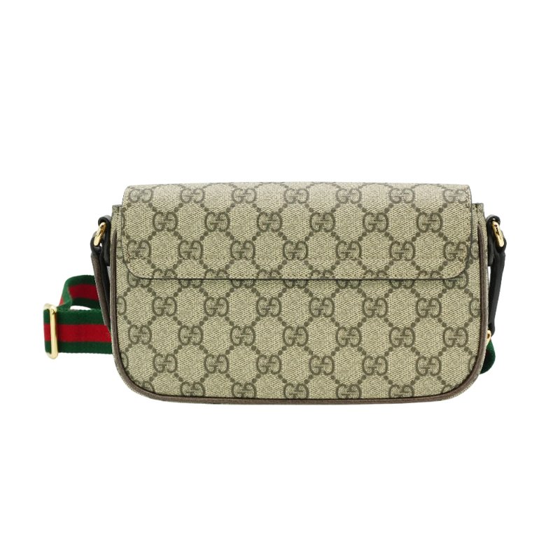 Gucci 展示品 Ophidia GG 帆布迷你翻蓋肩背/斜背包(764961-棕)-2