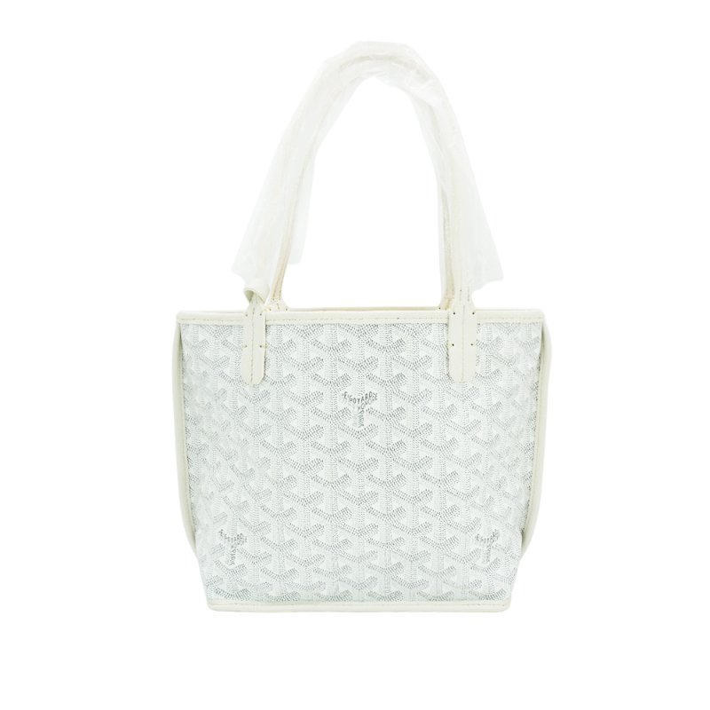 Goyard Anjou Mini 愛心印花logo雙面購物包-迷你(白)-3