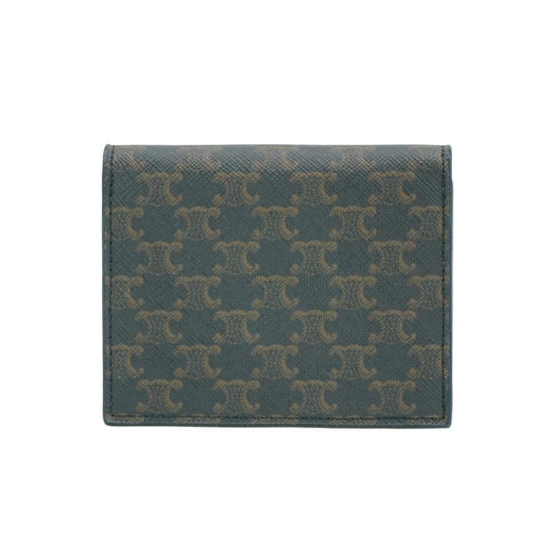 Celine Triomphe 帆布掀蓋式卡包(黃褐色)-2