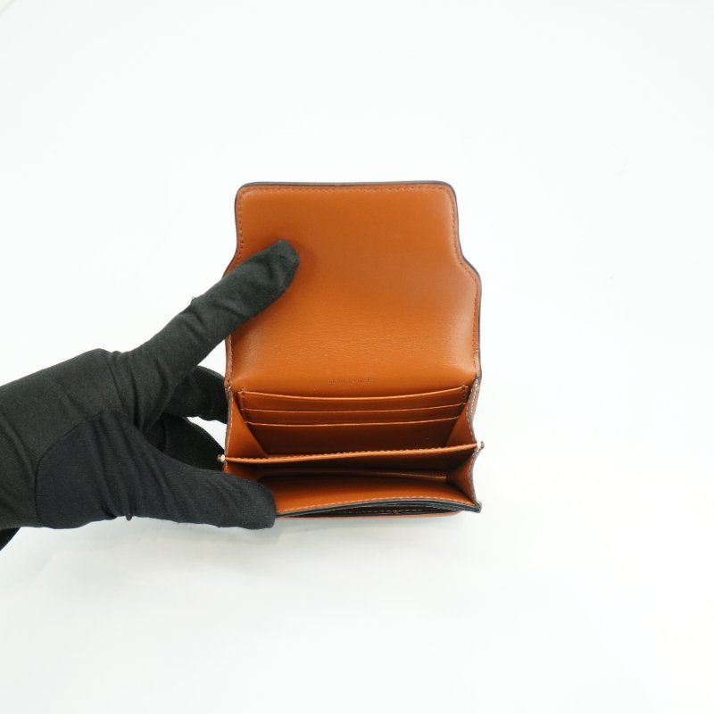 Celine Triomphe 帆布掀蓋式卡包(黃褐色)-4