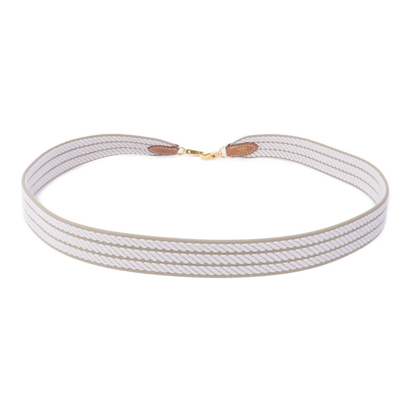 HERMES 帆布Shoulder Strap金扣肩帶-4
