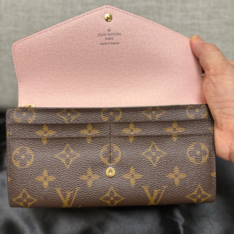 Louis Vuitton老花粉色內裡信封皮夾-5