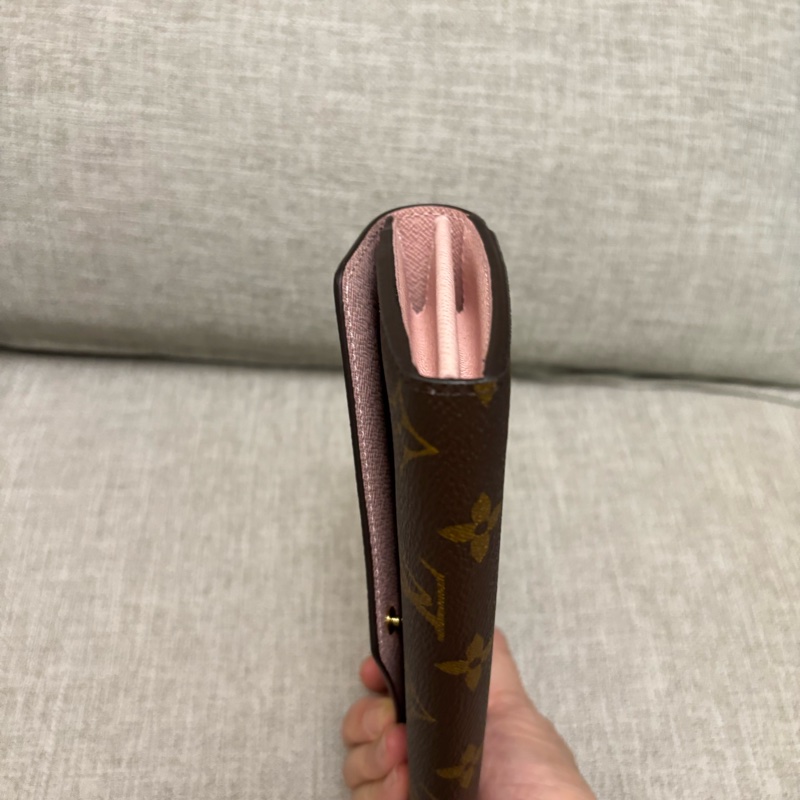 Louis Vuitton老花粉色內裡信封皮夾-13