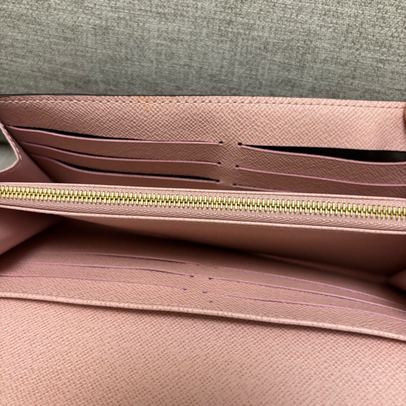 Louis Vuitton老花粉色內裡信封皮夾-15