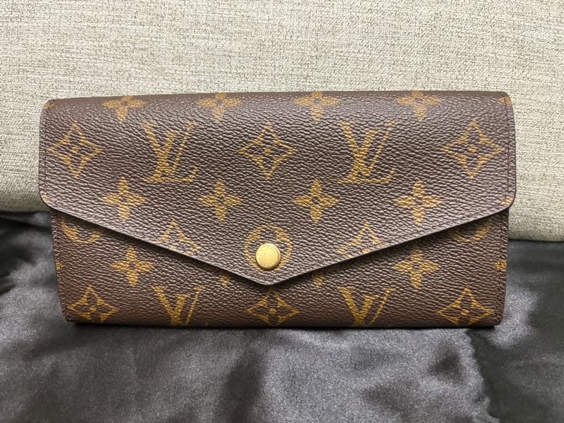 Louis Vuitton老花粉色內裡信封皮夾-19