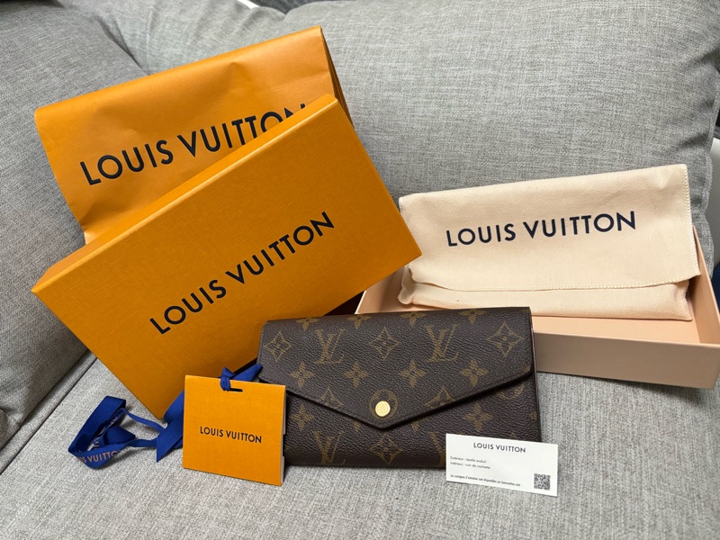 Louis Vuitton老花粉色內裡信封皮夾-22