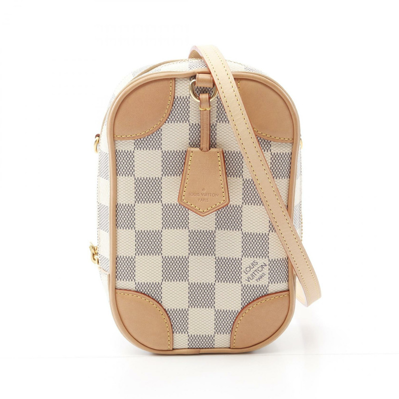 LOUIS VUITTON Neocapie 單肩包 N60360 Damier Azur 帆布皮革白色二手-0