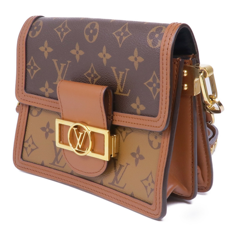 LOUIS VUITTON Monogram Reverse Mini Dauphine金扣肩背袋-2