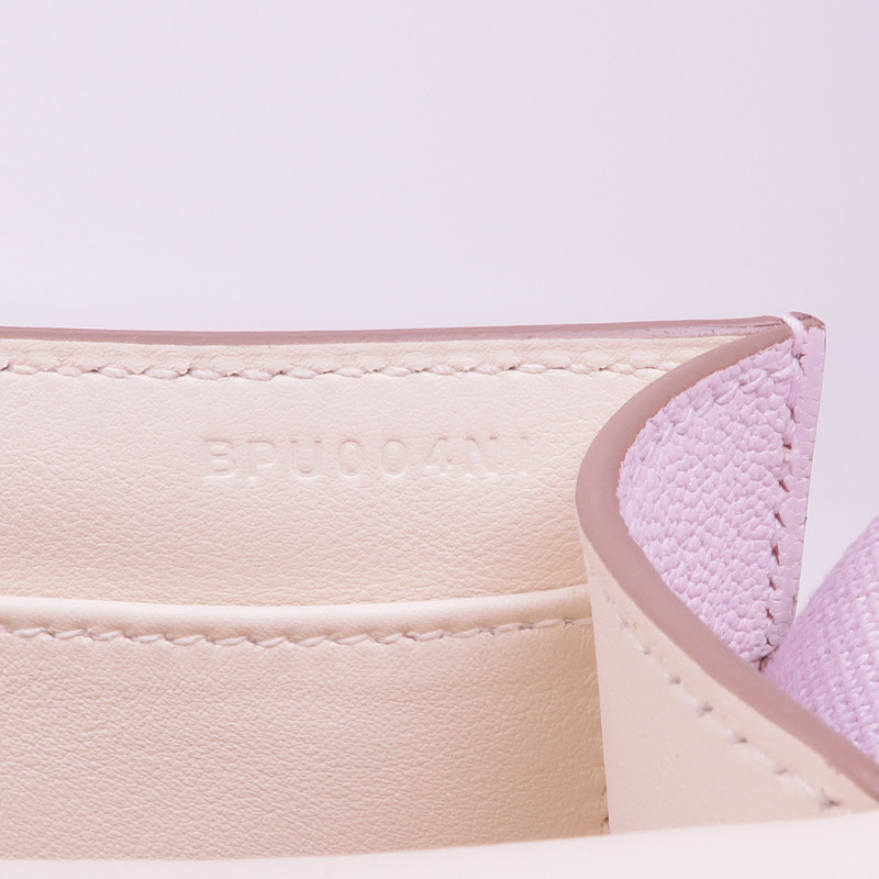 HERMES Chevre皮革Geta銀扣肩背袋Mauve Pale-11